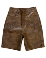 Bottega Desires Leather Shorts (Brown)