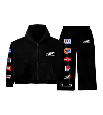 Bottega Desires Patches Zip Tracksuit Black